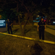 Police officers stand guard at Milwaukee’s District 7 police station as angry crowds take to the streets for a second night Aug. 14, 2016, to protest an officer-involved killing.
Darren Hauck/Getty Images